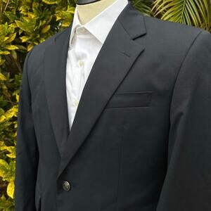 IZOD 40S Blazer Sport Coat Navy New Virgin Wool Antique Silver Buttons Preppy